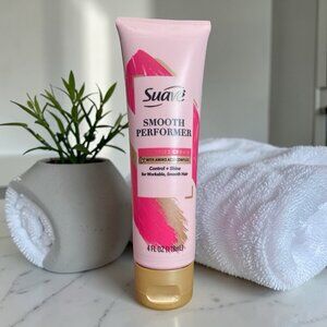 Suave Pink Smooth Performer Anti-Frizz Styling Cream Smoothing Cream, 4 Oz.